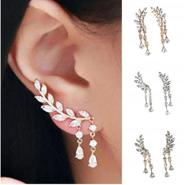 1Pair Elegant Fashion Women Girls Yellow White Rose Flower Dangle Stud Earrings 1Pair Elegant Fashion Women Girls Yellow White Rose Flower Dangle Stud Earrings